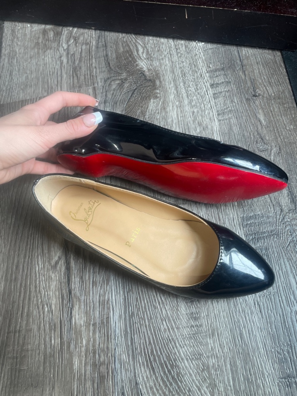 Christian Louboutin black flats
